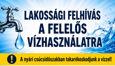 A nyári időszakban takarékoskodjunk a vízzel!